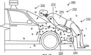 谷歌无人驾驶新专利 撞车后人粘车上