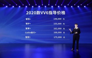 售价14.8至17.5万元 2020款WEY VV6以领先智能安全科技越级登场